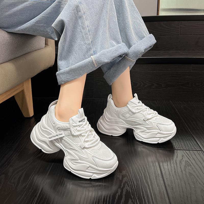 Augustine dad shoes women's 2025 spring and summer fashion show feet small platform white shoes sports running shoes ins