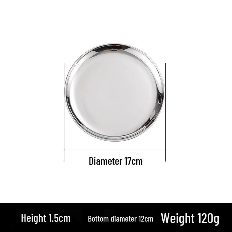 Korean Style Stainless Steel Round BBQ Serving Plate