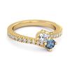 London Blue Topaz Bypass Ring - 925 Sterling Silver Gold Vermeil
