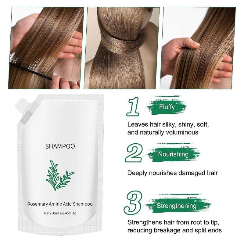 Rosmarin Aminosäure Shampoo, Haarwachstumsshampoo für dünner werdendes Haar bei Frauen und Männern Haarausfall, Kontrolliert fettige Kopfhaut, Verdickt & Stärkt die Kopfhaut, 250ml