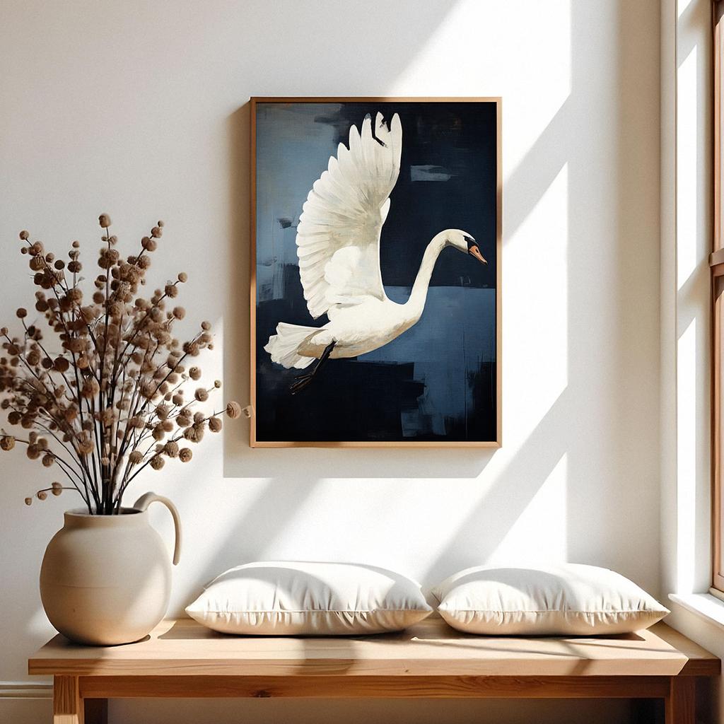 Poster lebădă abstracție tablou