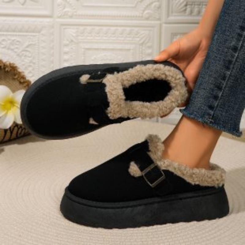 

Новые короткие ботинки на платформе с одной педалью, бархатные туфли-хлебцы, с хлопковыми зимними ботинками, хлопковые туфли женские зимние 41 чёрный