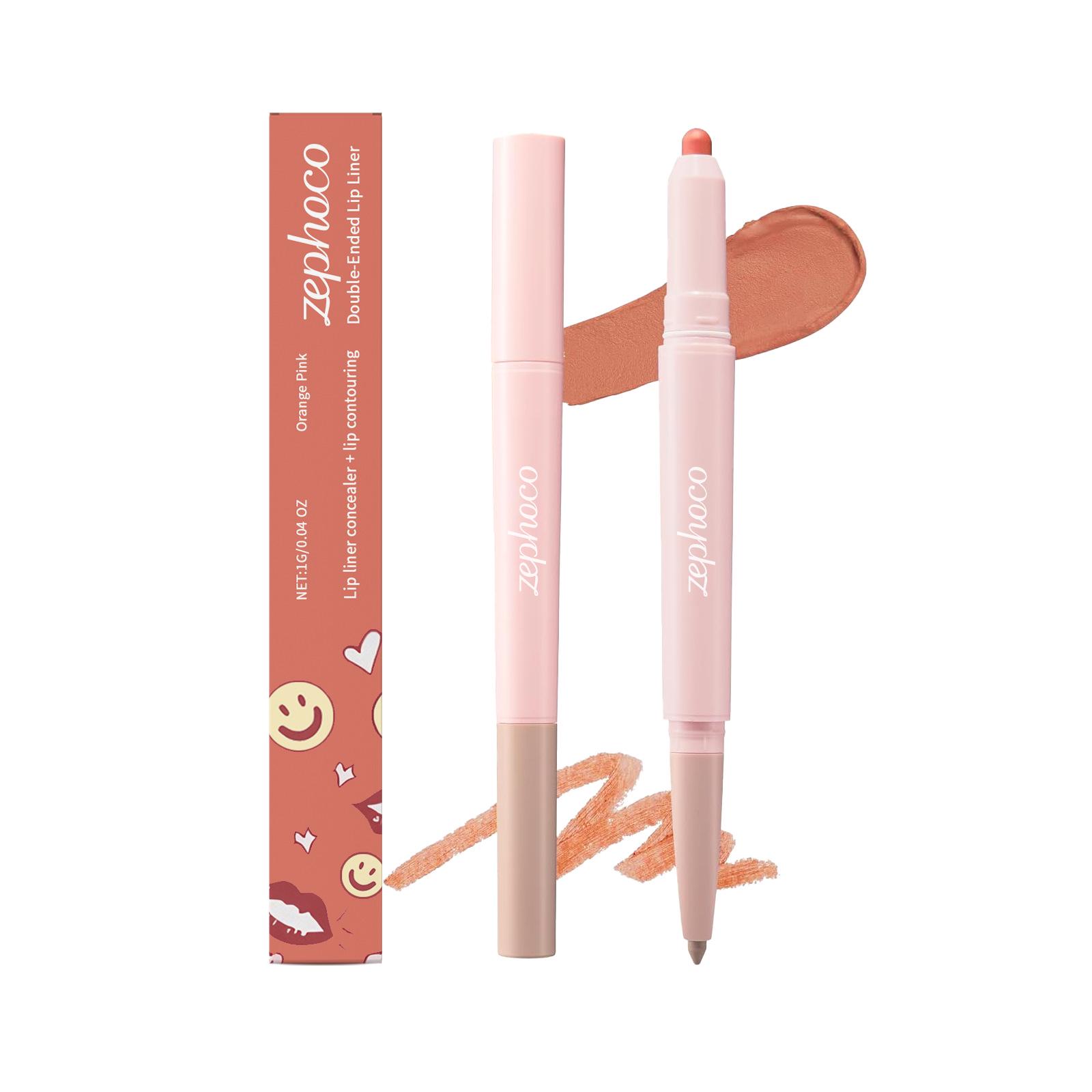 Zephoco Tangerine Pink Dual-Ended Lip Liner & Concealer Stick