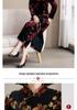 Elegant Golden Velvet Qipao Dress for Middle-Aged and Elderly Women - Waist-Cinching, Mid-Length, Perfect for Spring and Autumn