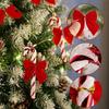 Colofalla - WET00594 - 6PCS Cannes De Bonbons Avec 12PCS Noeuds De Ruban Rouge Decorations Ornements De Sapin De Noel Cadeau