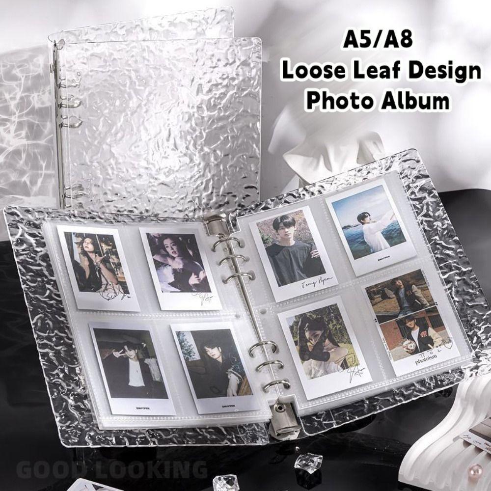 Loose Leaf Design Photocards Holder Water Ripple Idol Card Collection Binder Storage Booklet