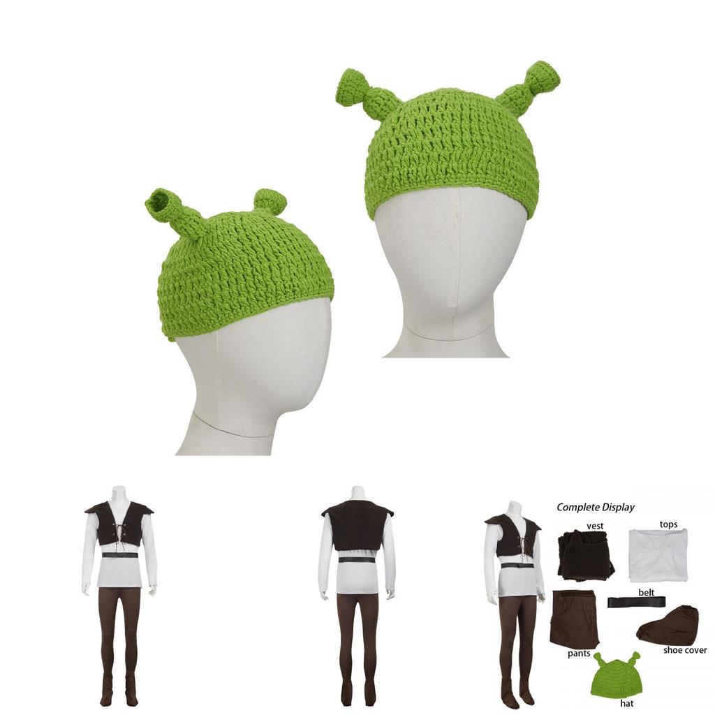 Shrek Themed Cosplay Outfit Made Of Polyester For Halloween Costume Parties