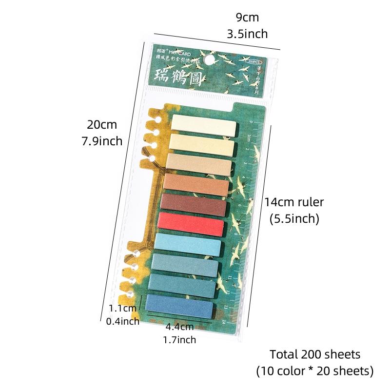 1 stk Retrofarge Notatsett Selvklebende Memo Pad Indeksklistremerker Etikettmerke for kontorskole