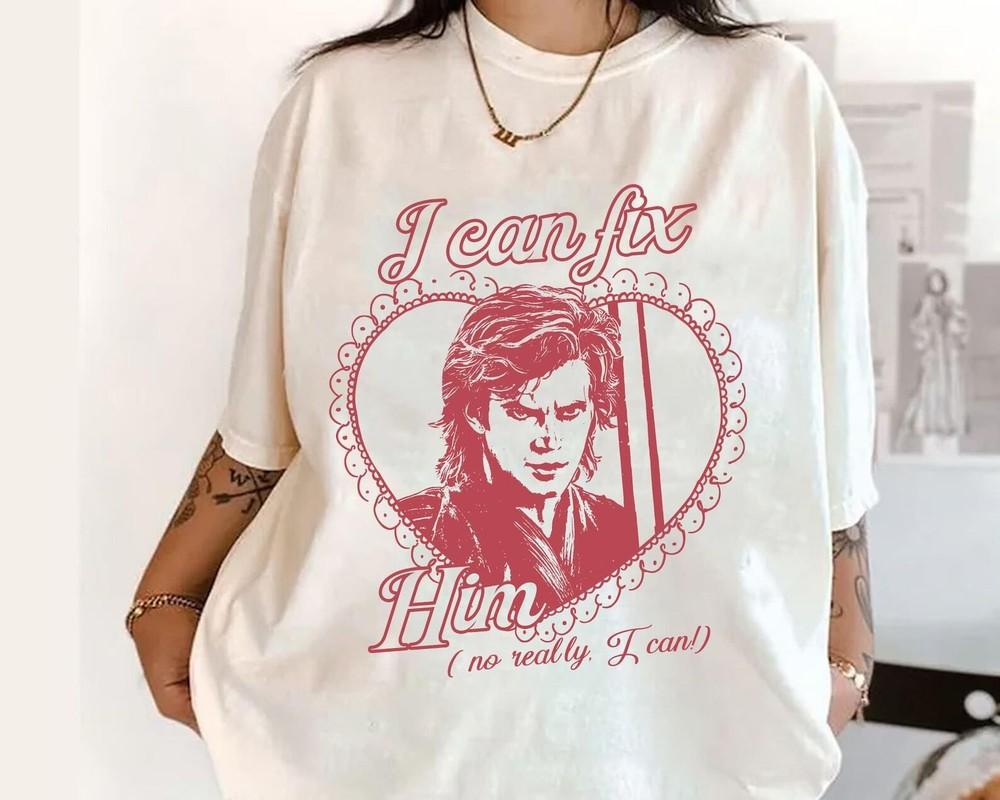 Анакин Скайуокер Хейден Кристенсен Я Могу Его Исправить Футболка Кокетливый Стиль Унисекс Унисекс Футболка XXXXL