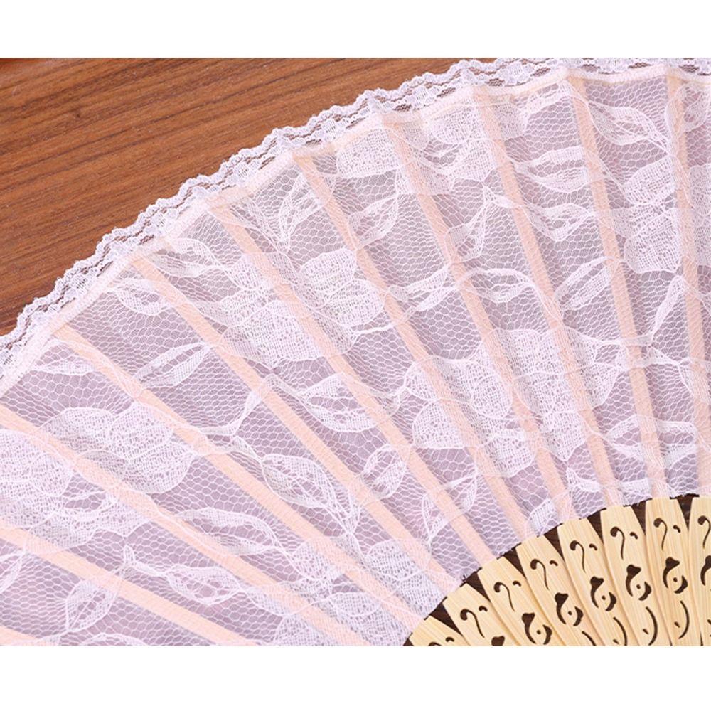 Luxury Portable Folding Fan Fan Tassel Pendent Flowers Pattern Lace Handheld Fans Lightweight Hollow Handle Chinese Fan Party