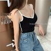 2026 Spring-Summer Women's V-Neck Cotton Camisole with Built-in Bra, Slim Fit Inner/Outer Wear
