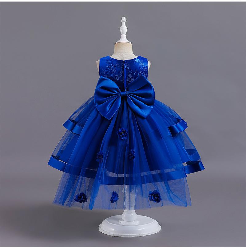 Didelė kaspino formos mergaitės suknelė, aukštos kokybės mergaitiška kalėdinė suknelė mergaitėms, oficialiai išleistuvių stiliaus, be rankovių, mergaičių drabužiai, 1-10 metų mergaitės kostiumas