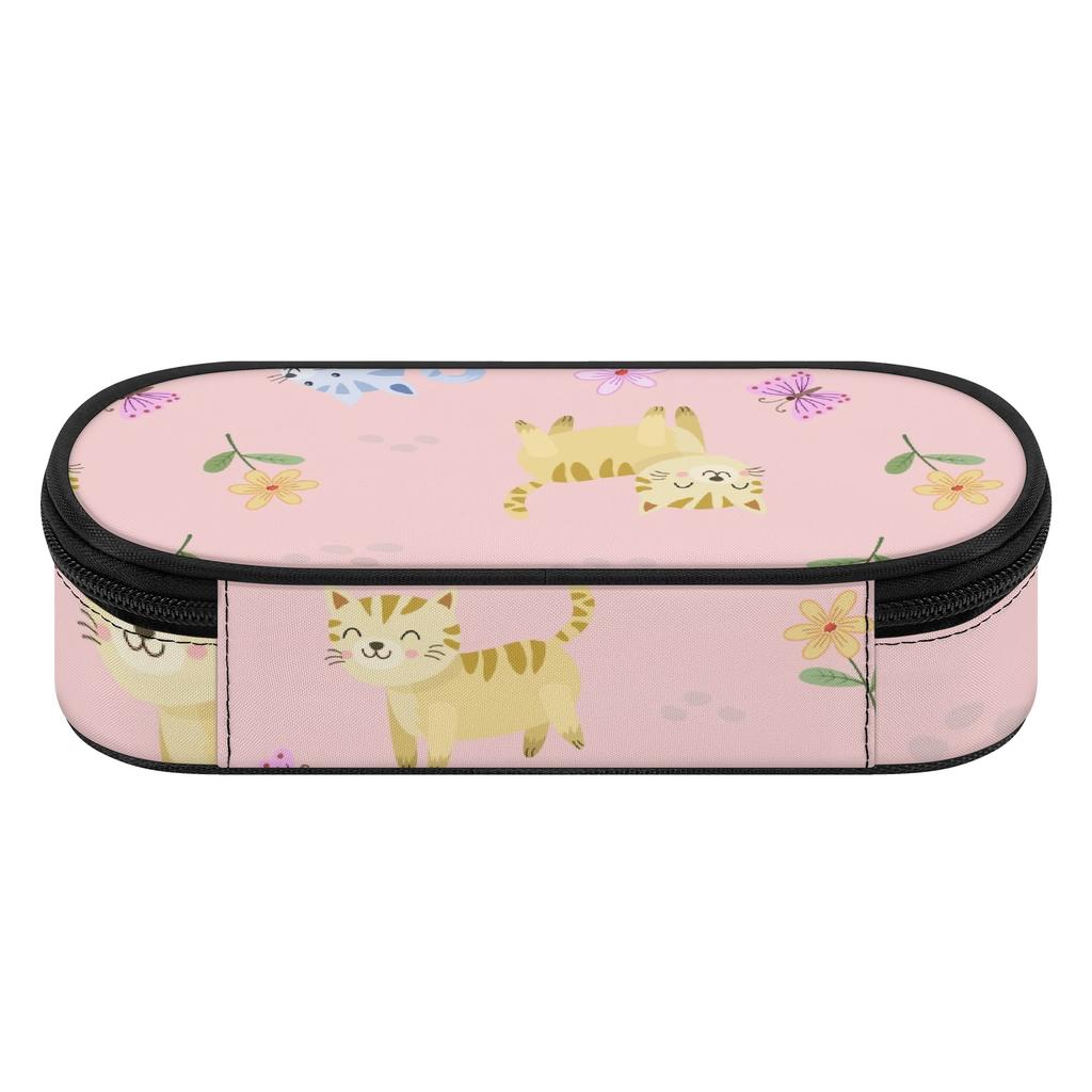 Pencil Bag 300D Polyester Organized Storage Easy Open Zipper with Main Compartment Mesh Pocket and Pen Slots for Daily School Use