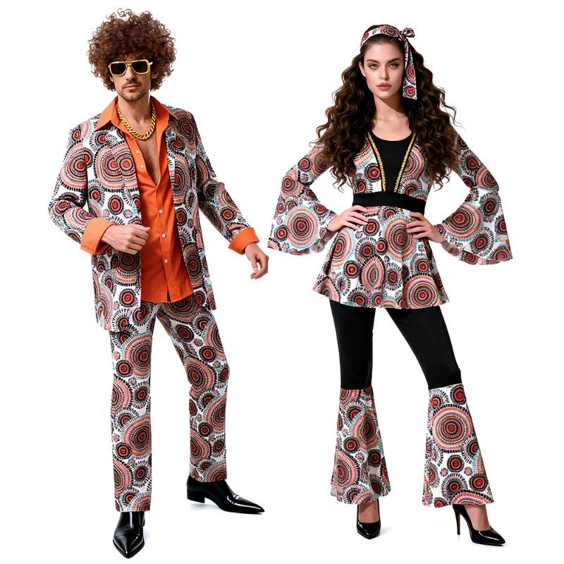 /S Hippie Dress Up, Couple Vintage Disco COS Costume Halloween Dress Up Costume Cover