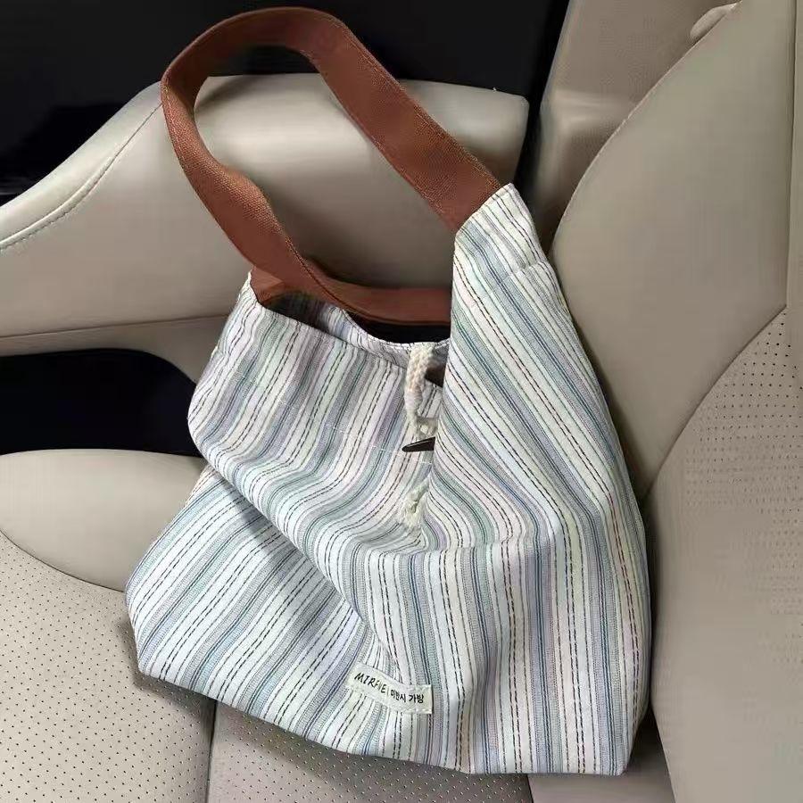 Lazy wind large capacity shoulder tote bag canvas bag women's new fashion casual underarm bag