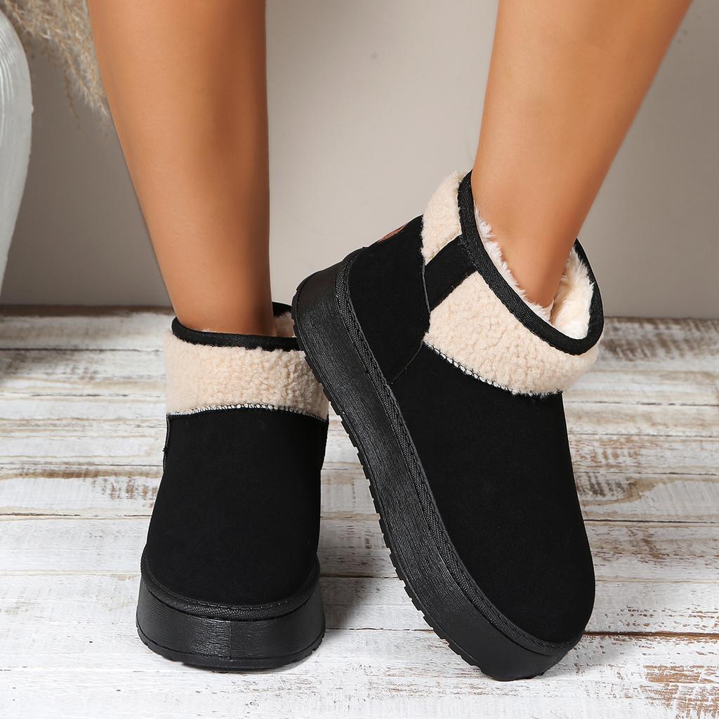 Fashion Women's Winter Plush Warm Snow Boots Outdoor 2025 New Thick Sole Non Slip Cotton Padded Shoes Woman Fashion Platform Ankle Boots