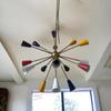 16-Arm Multicolored Sputnik Brass Chandelier Pendant - Stilnovo Large Chandelier - Christmas Decor Accent Gift
