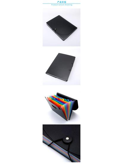 Student A4 Rainbow Test Paper Accordion Folder with Round Cover, 12/24 Grids Portable