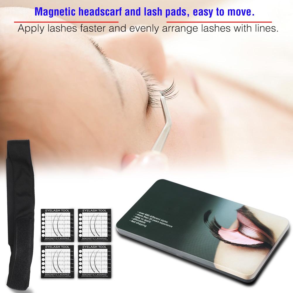 Magnetic Eyelsahes Pad Magnetic Headband Headsacrf for Eyelash Extension with 4 Lash Pad Holder