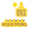 100PCS Cow Cattle Ear Tag Signs with Numbers Farm Animal Identification Card SuppliesYellow