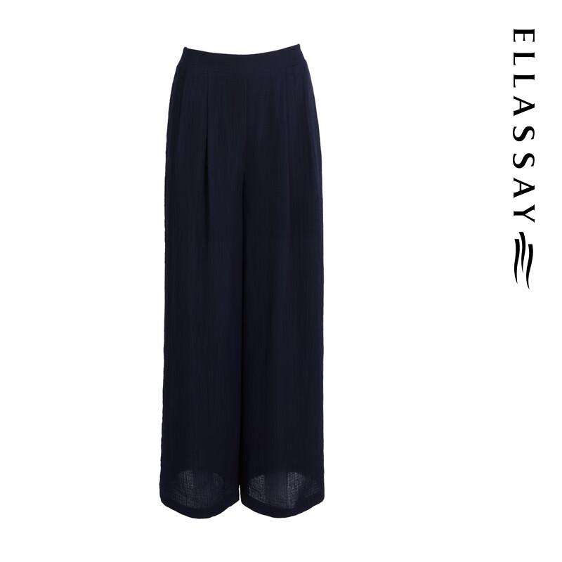 ELLASSAY Women's Pleated Straight Wide-Leg Casual Pants