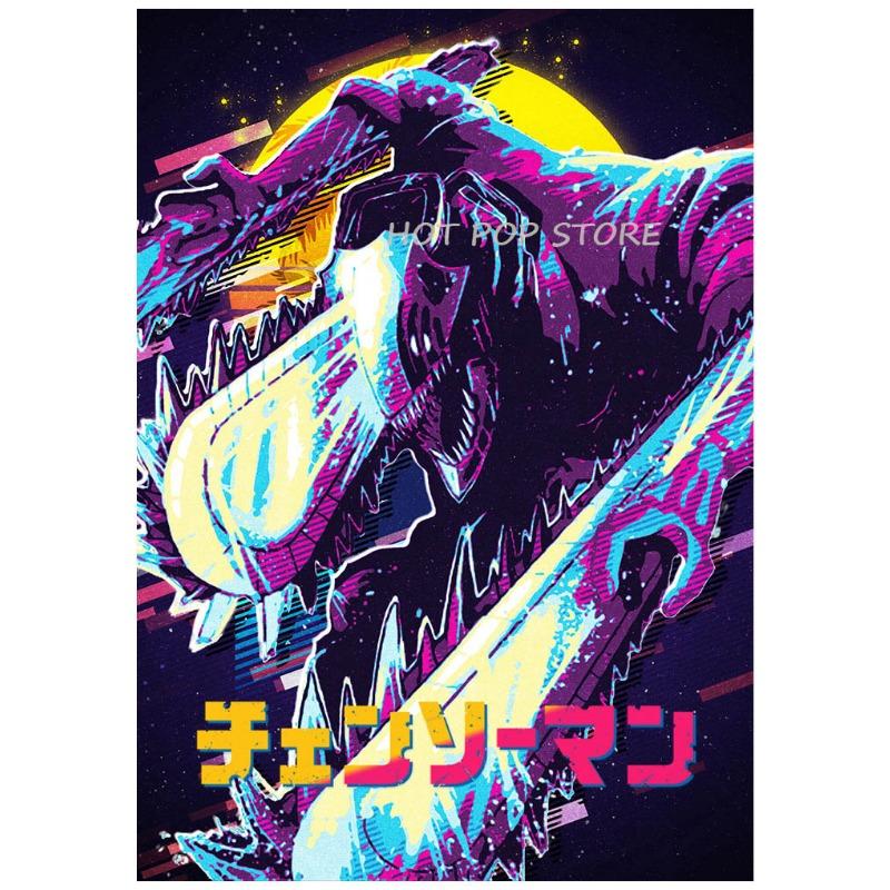 

Японский горячий аниме-постер с изображением человека с бензопилой на холсте, манга, живопись, эстетическая настенная картина для спальни, кофейни, бара, декора, подарка 21cm×30cm NoFrame