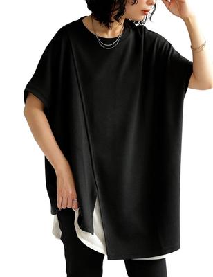 Highly Functional Tops for Cut and Short Free Size 05 Black [antiqua] Women, Sewn, Sleeves, PN-00468