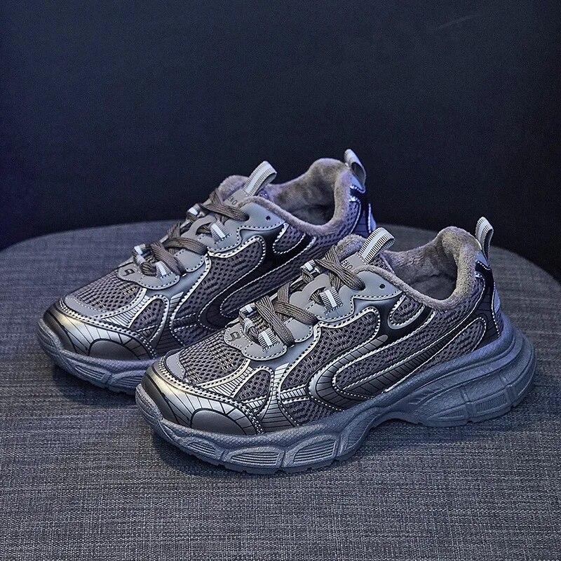 

Women Winter Sneakers Fashi Splicing Comfort Plus Plush Warm Running Shoes Woman Sport Trainers Footwear Zapatillas De Deporte 35
