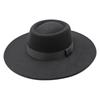 Popular European and American Simple Wool.cm Brim Men's and Women's Autumn and Winter Warm Outdoor Oval Ring Top Hat