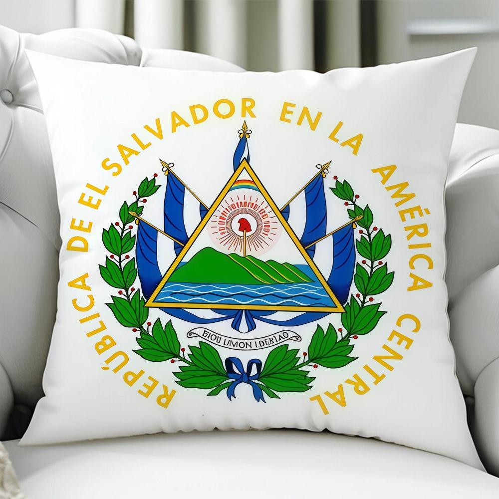 

El Salvador Flag cushion cover Birthday Anniversary Gifts Double Sided Printed Zipper Cushion Cover Soft Skin Bedding 30x30cm