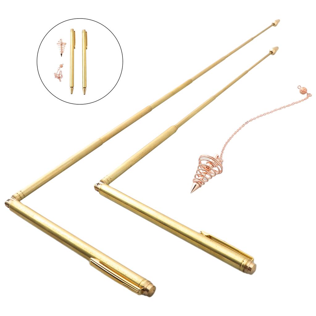 3/4pcs 99.9% Copper Detector Rod Metal Detector Rod With Pendulum Pendant For Treasure Hunting Divination Tools