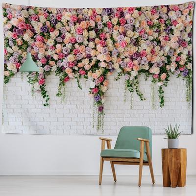 Krásné květiny Gobelín Nástěnné závěsné Látkové Gobelíny Koberce Koleje Art Decor Polyester Piknikový plážový ručník