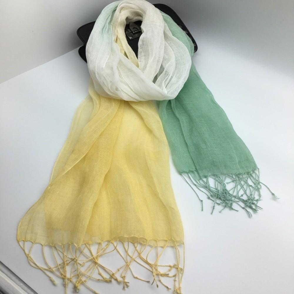 Lightweight Pure Linen Scarf Sun Protection Shawl Wrap Pure Neck Scarf  Daily Wear
