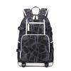 Lishen Geometric Black Student Backpack