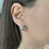 Серебряные серьги с натуральным аметистом 6.621ct, цитрином, хризолітом (2193289)