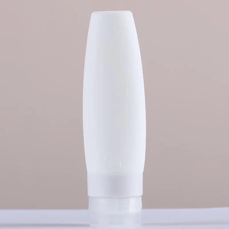 60/90ml Flacone da Viaggio Portatile in Silicone Contenitore per Liquidi Vuoto Ricaricabile Confezione Lozione Punti Contenitore Shampoo Crema Viaggio