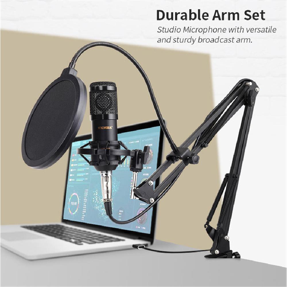 BM-800 Bluetooth Condenser Microphone Kit Studio Filter Boom Scissor Arm Stand