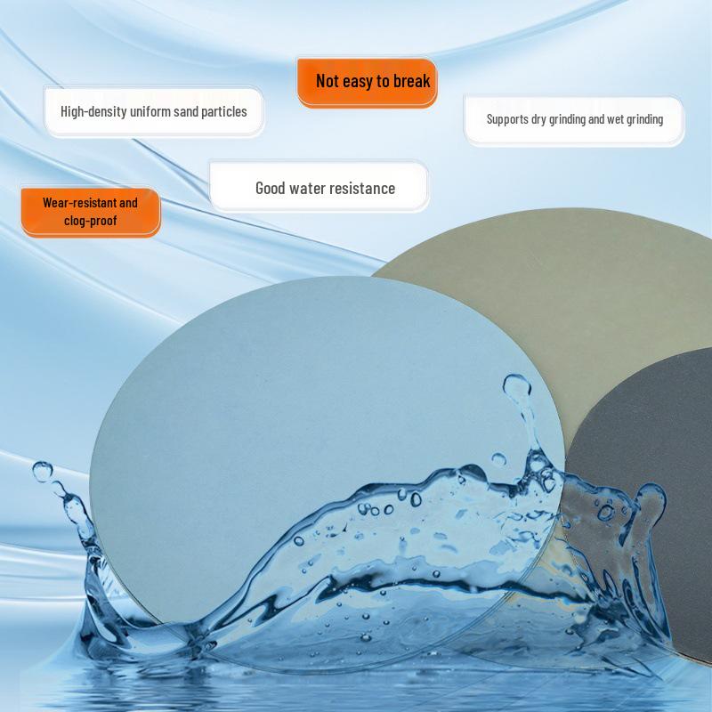 8" Gold-Appearance Silicon Carbide Round Sandpaper - MT Brand 9" Grinding & Polishing Sheets for Wet Use