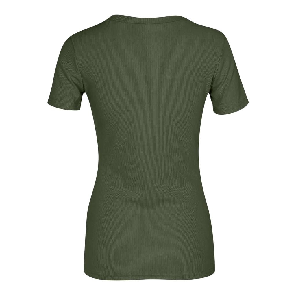 Ladies Slim Bottom T-shirt Fashion Casual Colour Round Neck Pullover Short Sleeve Top