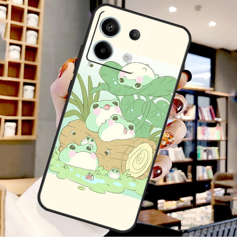 Cute Kawaii Frog For Xiaomi Redmi Note 14 Pro 12 11 9 10 13 15 Pro Plus Case For Redmi 15 10C 12C 13C 14C 15C