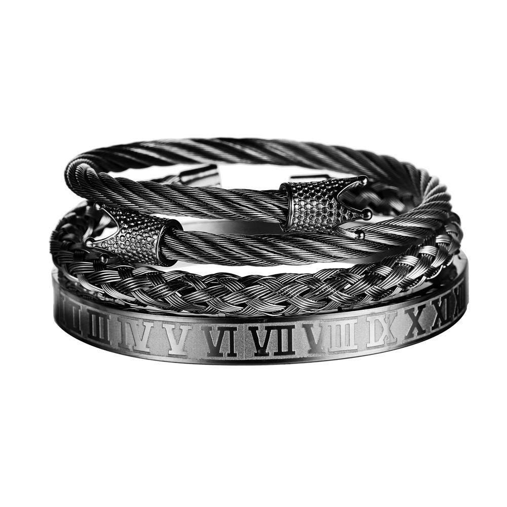Punk-Retro-Armbänder aus Stahl mit geometrischen Formen für Herren mit mehrfarbigen Spiralen – ideal als Geschenk für Festivals
