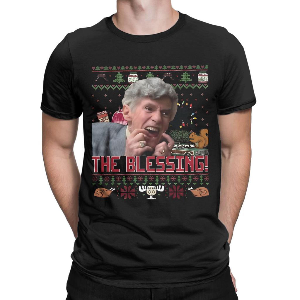 Mens The Blessing Clark Griswold Merry Christmas T Shirts  Cotton Clothes Leisure Short Sleeve Crewneck Tee Shirt TShirts