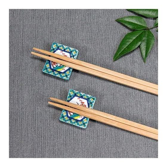 Kutani Ware Chopstick Rests - Stylish Pair Set with Floral and Bird Designs - Ceramic Cutlery Rests - Made in Japan (Ishikawa Prefecture)