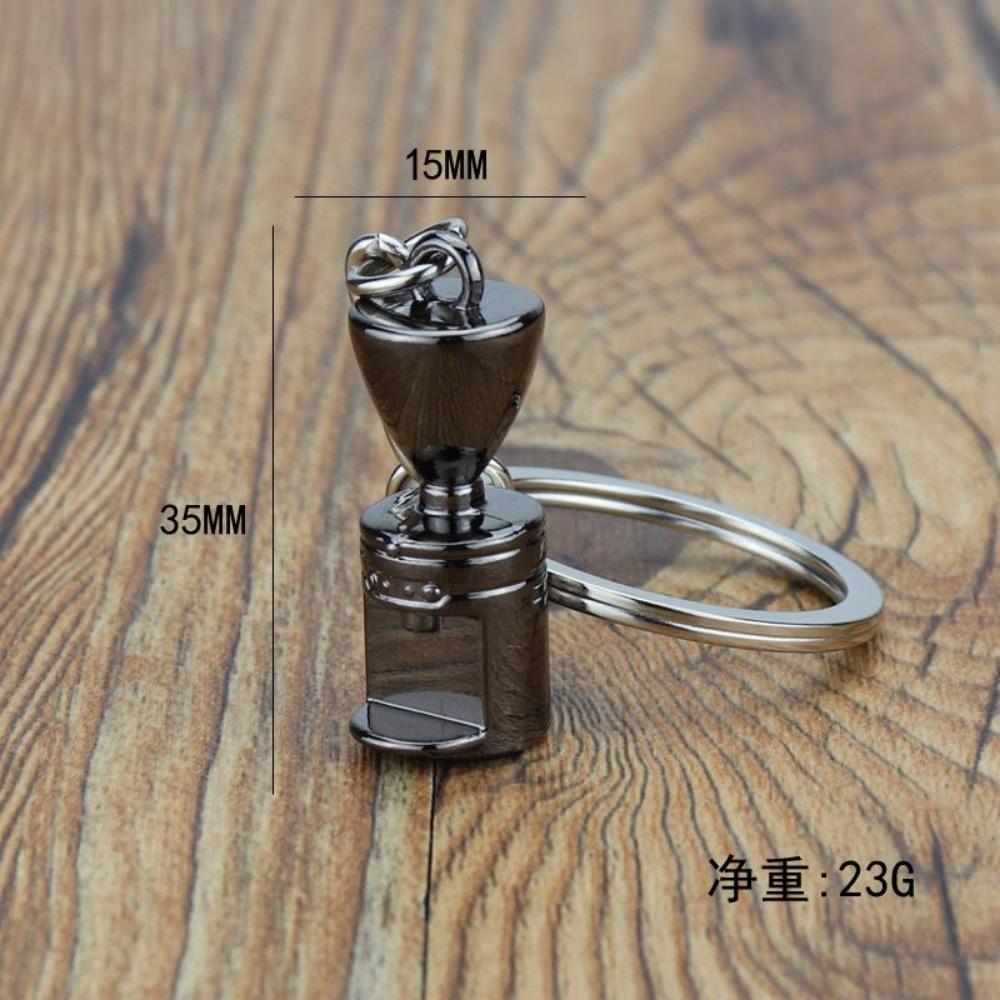 3D Mini Legierung Metall Kaffeeausrüstung Schlüsselanhänger Moka Kanne Kaffeetasse Eimer Schlüsselanhänger Café Geschenk für Kaffeeliebhaber Schlüsselanhänger Anhänger