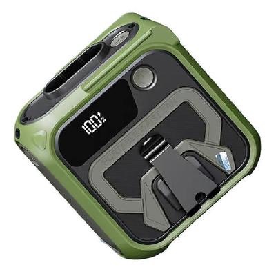 10000mAh Bærbar Ventilator Mini Taljeventilator 5 Hastigheder USB Genopladelig Taljeklemme Ventilator Nød Strømbank til Udendørs Grøn