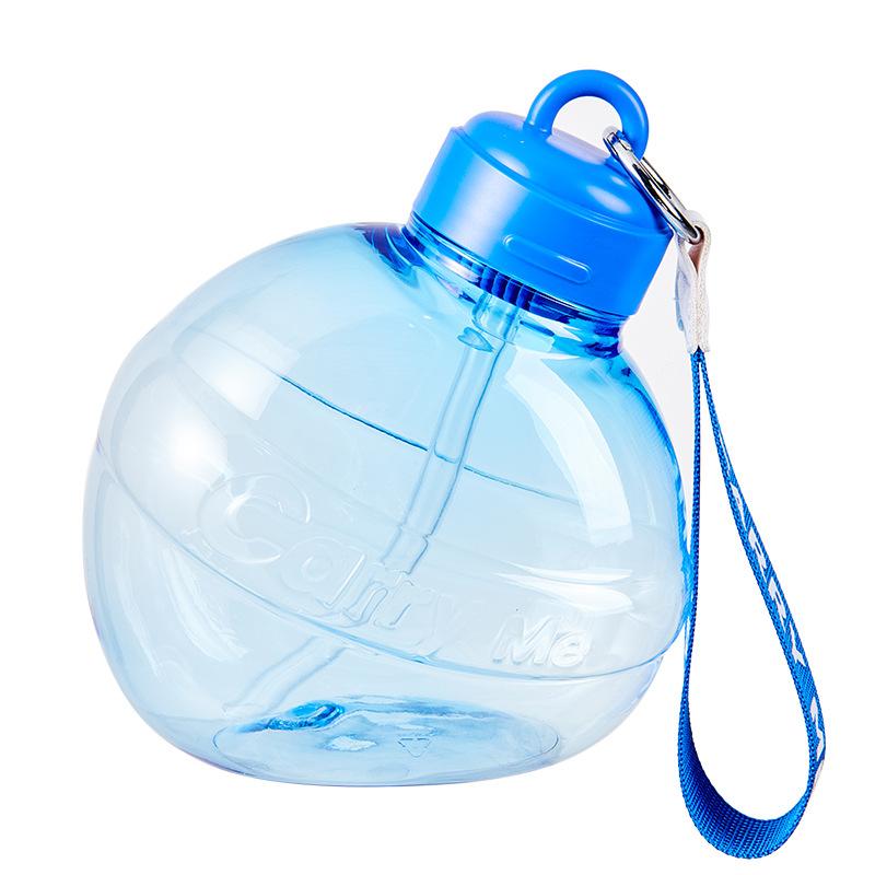 Creative Charming Shape Active Bottle Male and Female Student Strainer Cup with Straw Fitness Active Mountaineering Handle Plastic Water Cup
