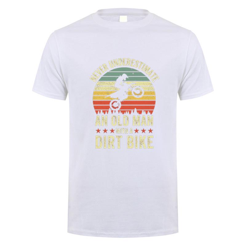 Never Underestimate An Old Unisex With A Dirt Bike Riders Tshirt Unisex Short Sleeve Cotton Tshirts Gift Tees Unisex Tops Dy300