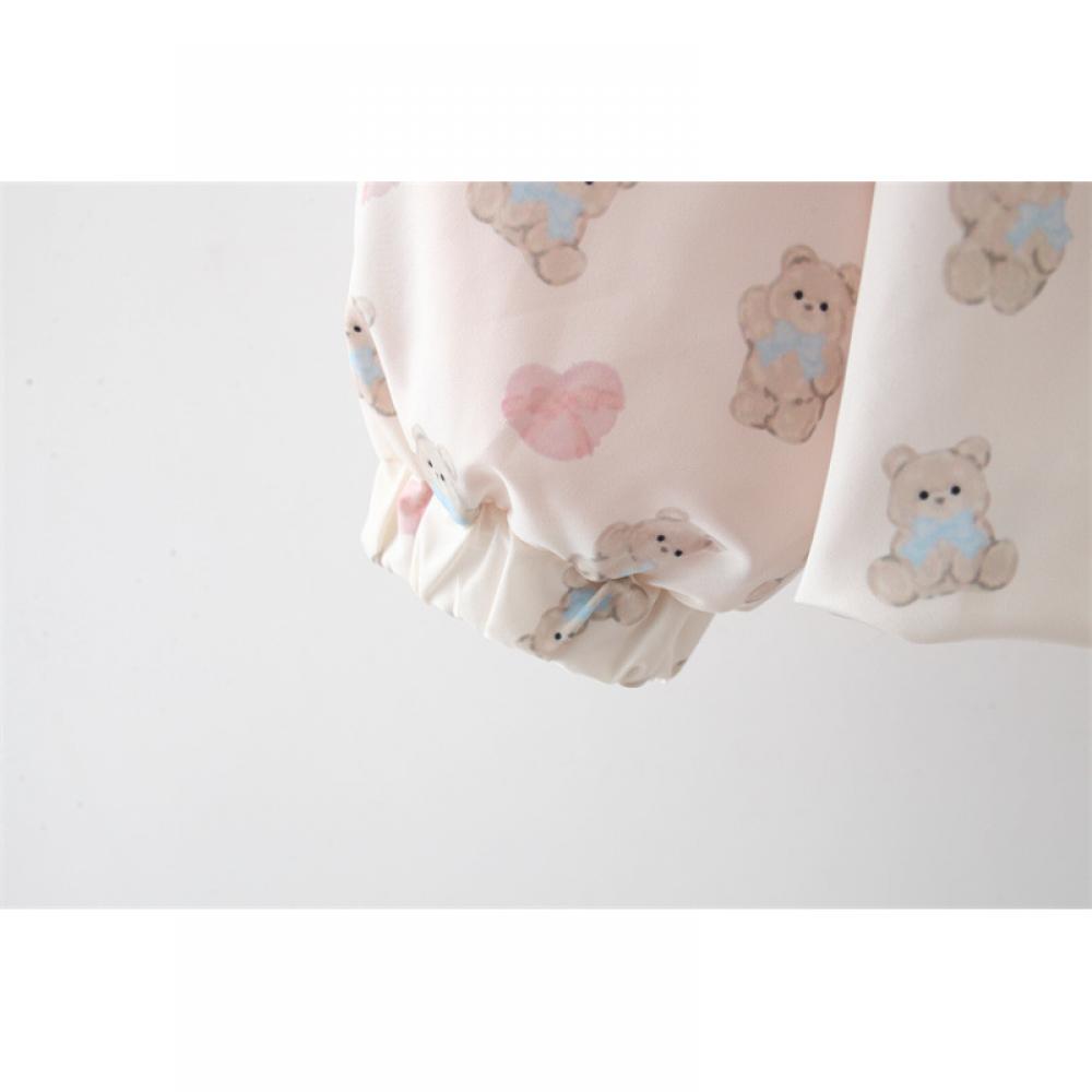 Îmbrăcăminte pentru copii Palton pentru fete de primăvară și toamnă pentru copii pentru fetiță Arcă Urs din desene animate Pălărie mare Îmbrăcăminte exterioară Haine de toamnă pentru copii