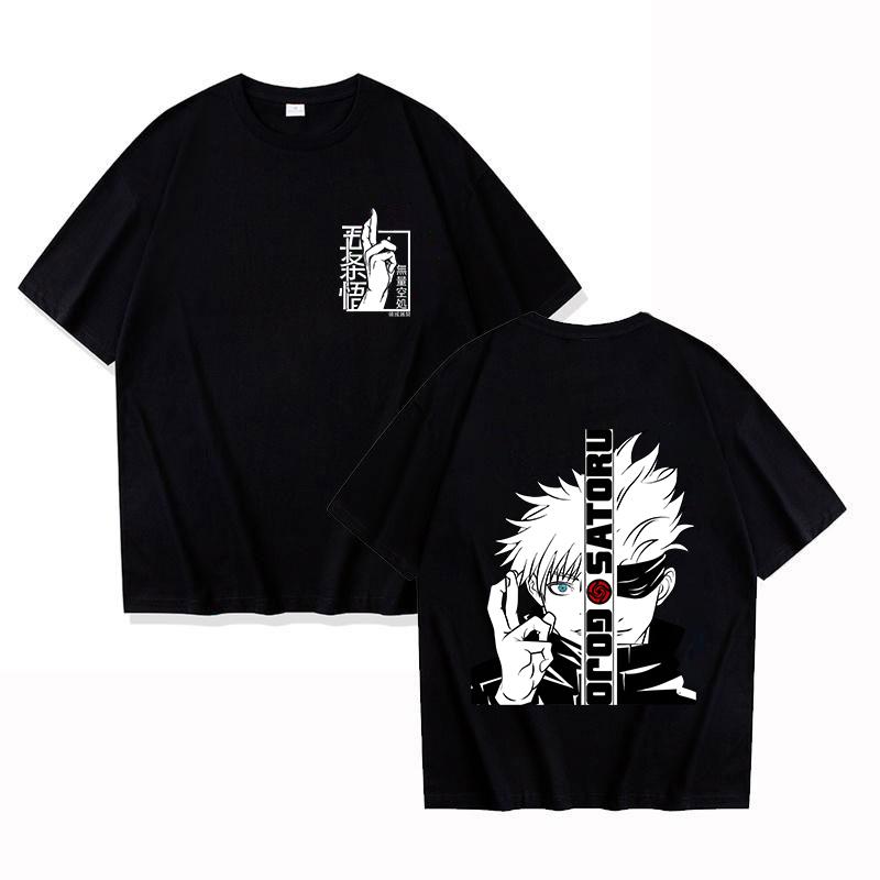 Fashion Satoru Gojo Print T-shirt Unisex Loose Short Sleeve Round Neck Top Anime Personality T Shirt