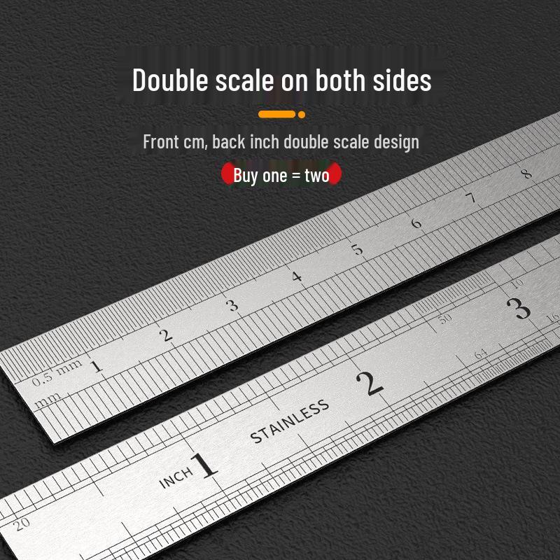 Set di righelli in acciaio ispessito: Righello Dritto 15cm-2m per Disegno & Disegno Tecnico, Spedizione Gratuita